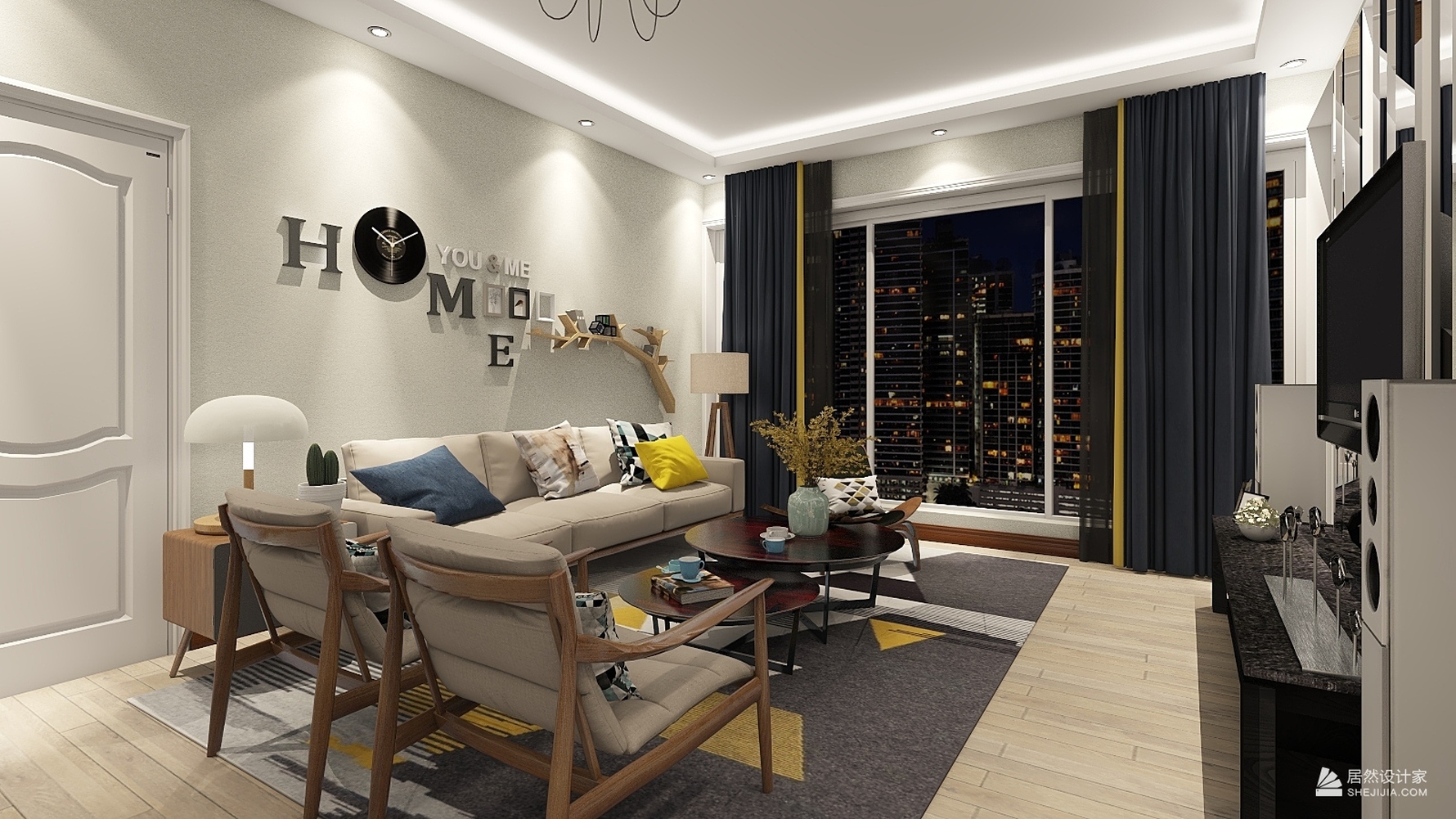 北欧风格三室两厅装修设计效果图