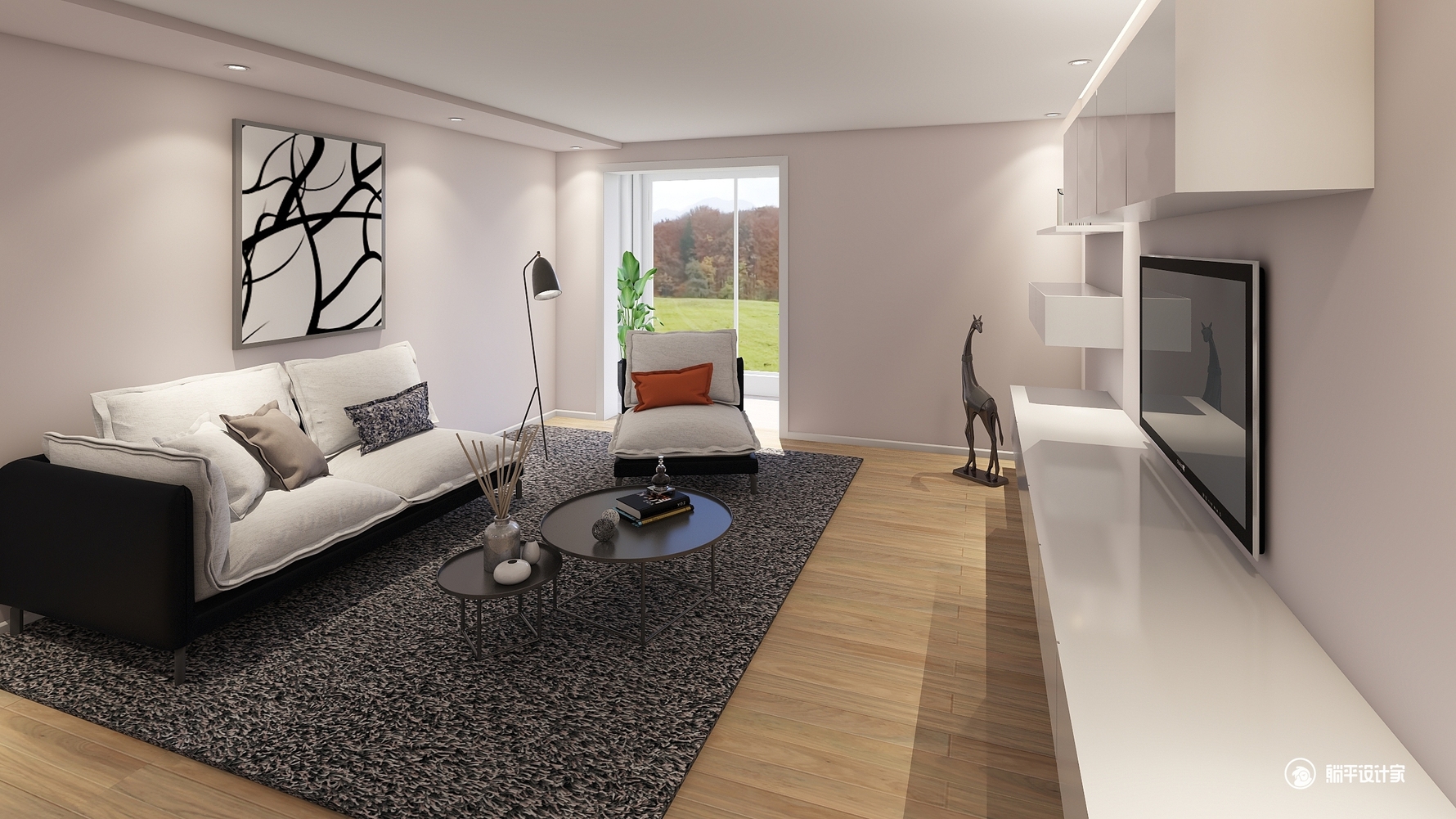 混搭风格三室两厅装修设计效果图