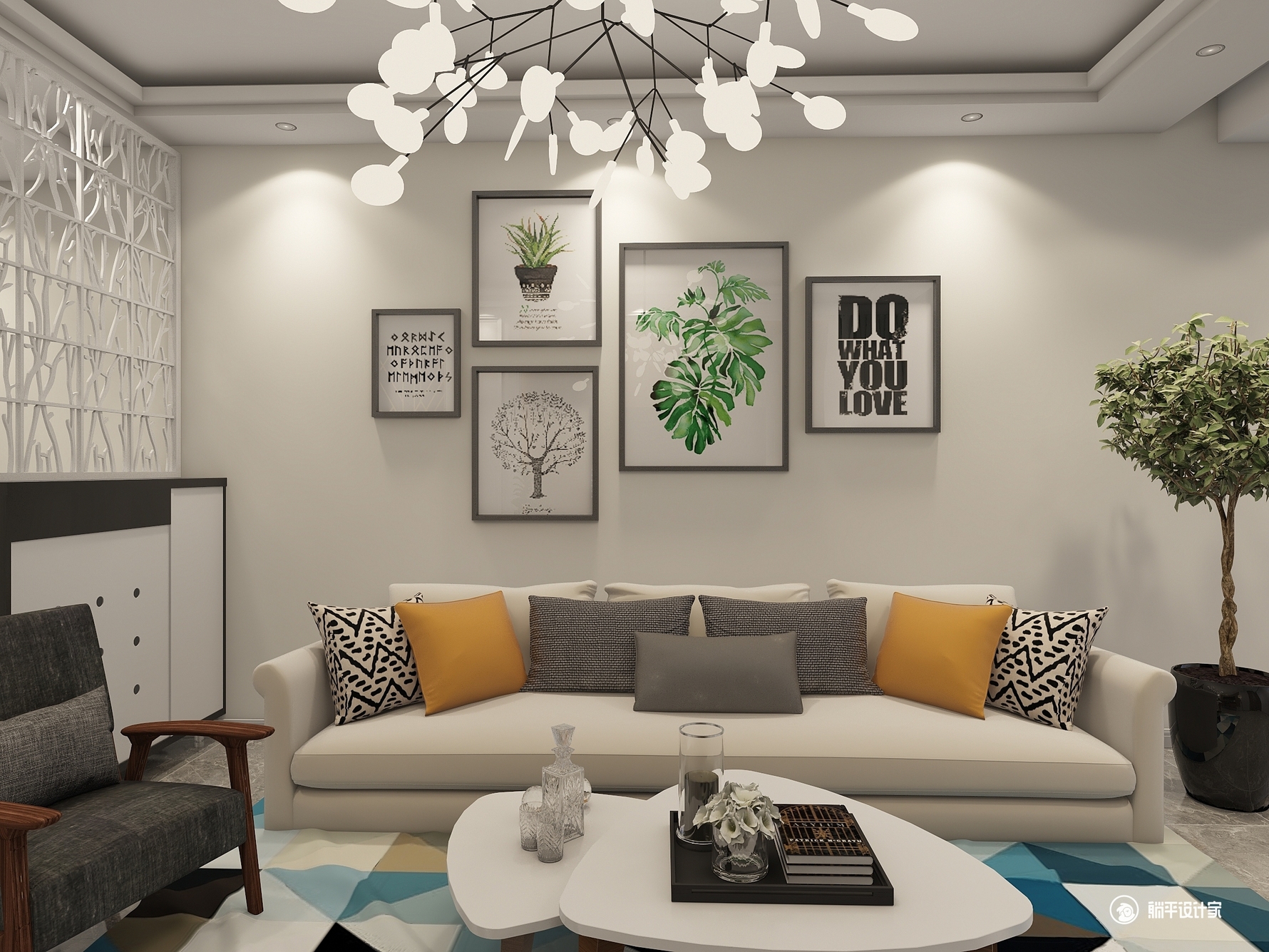 其它风格三室两厅装修设计效果图