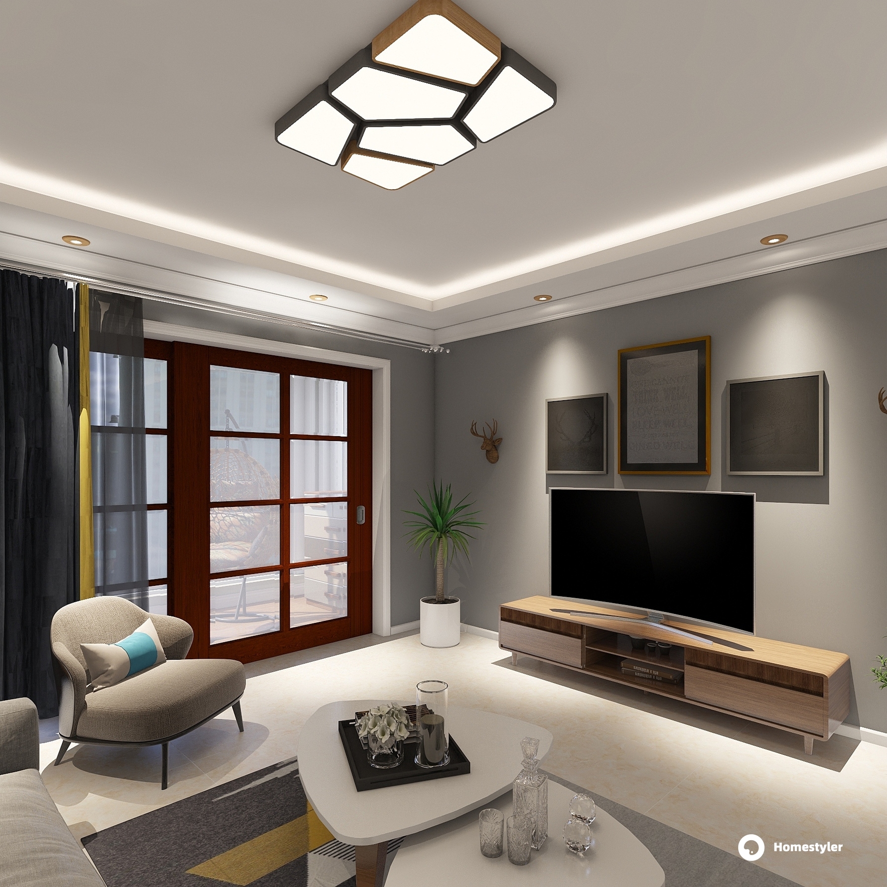 北欧风格三室两厅装修设计效果图