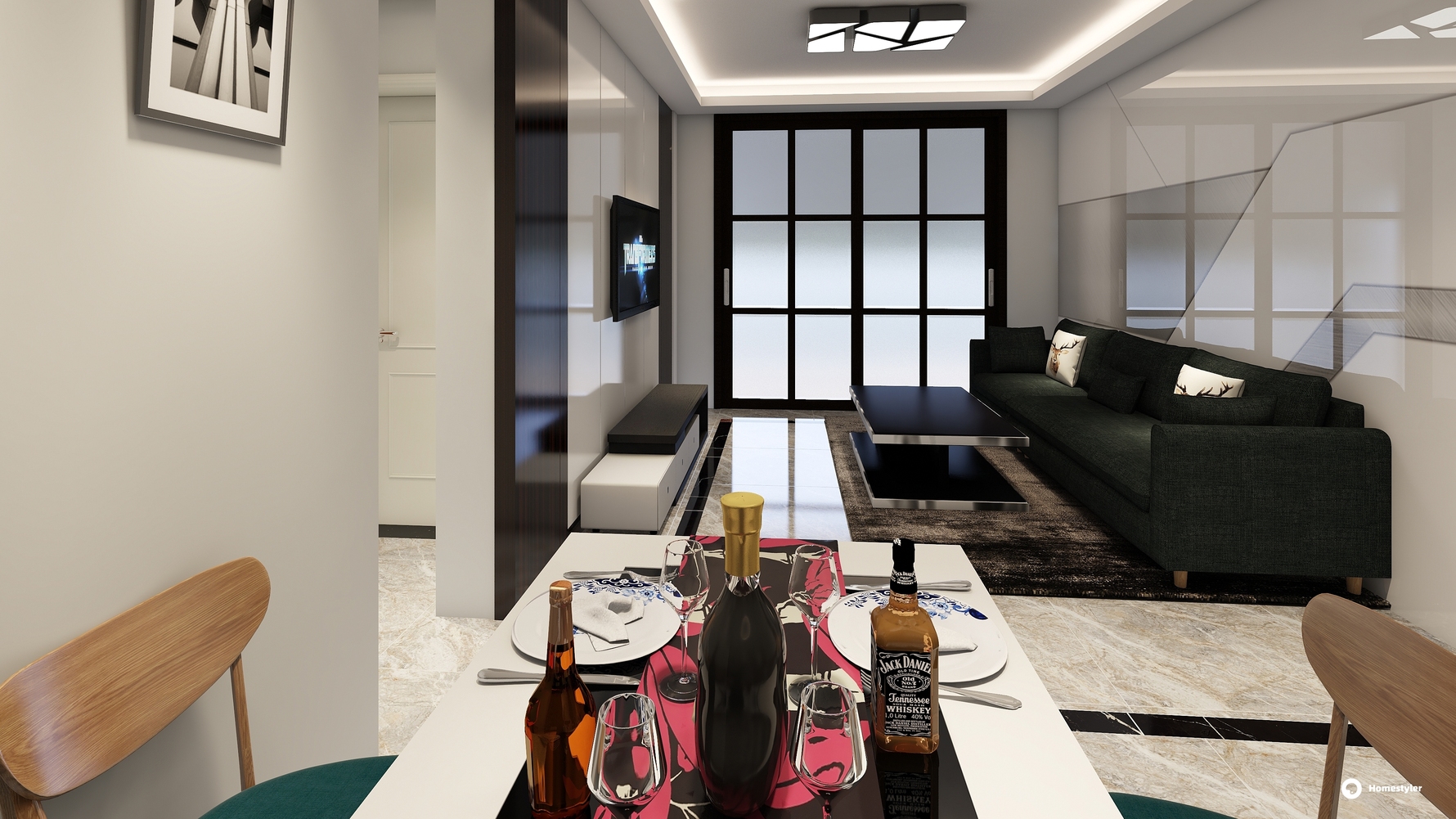 其它风格三室两厅装修设计效果图