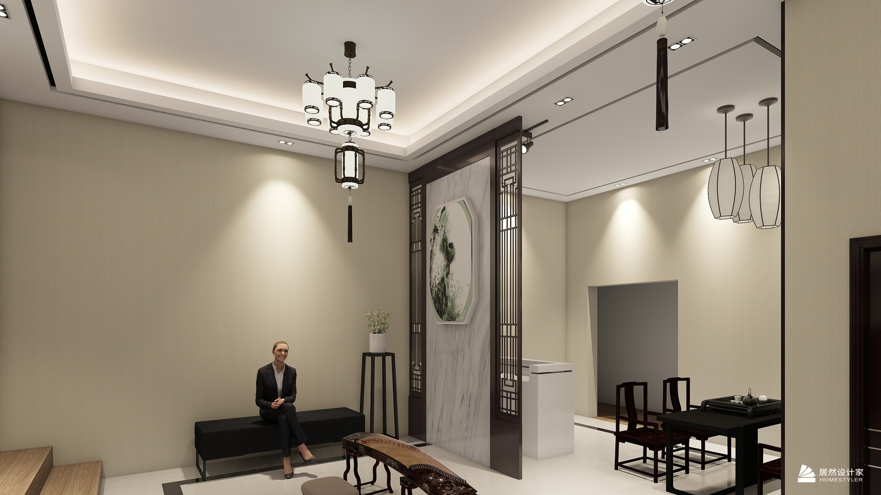 中式风格门厅装修设计效果图