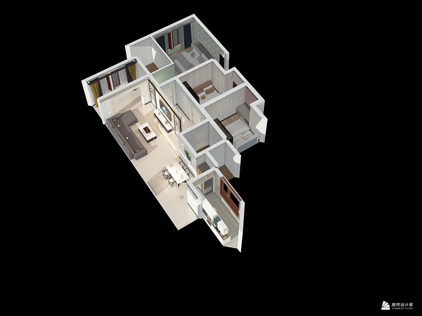 ***居3d装修设计案例 - 室内装修设计师 - 每平每屋·设计家