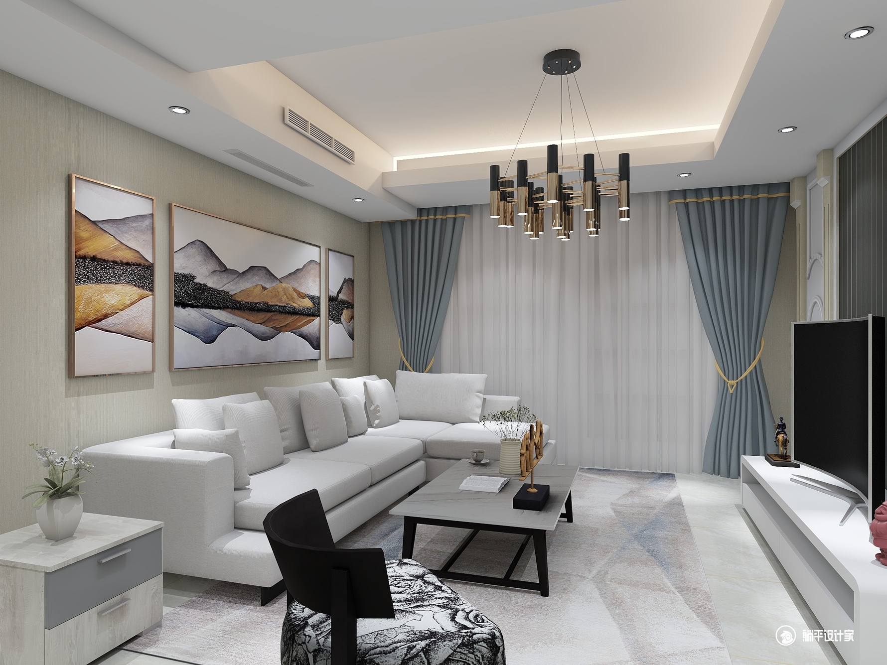 其它风格三室两厅装修设计效果图