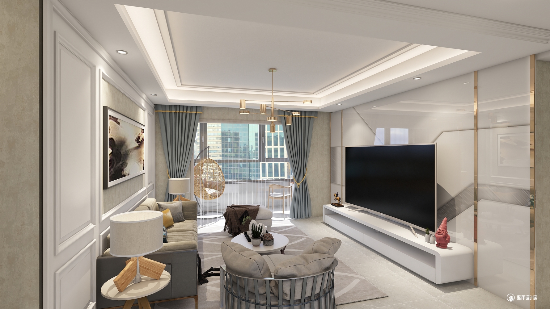 其它风格三室两厅装修设计效果图