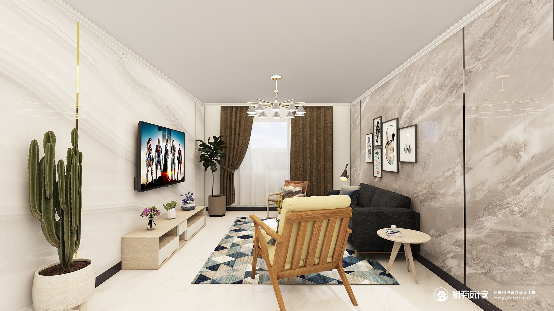 其它风格三室两厅装修设计效果图