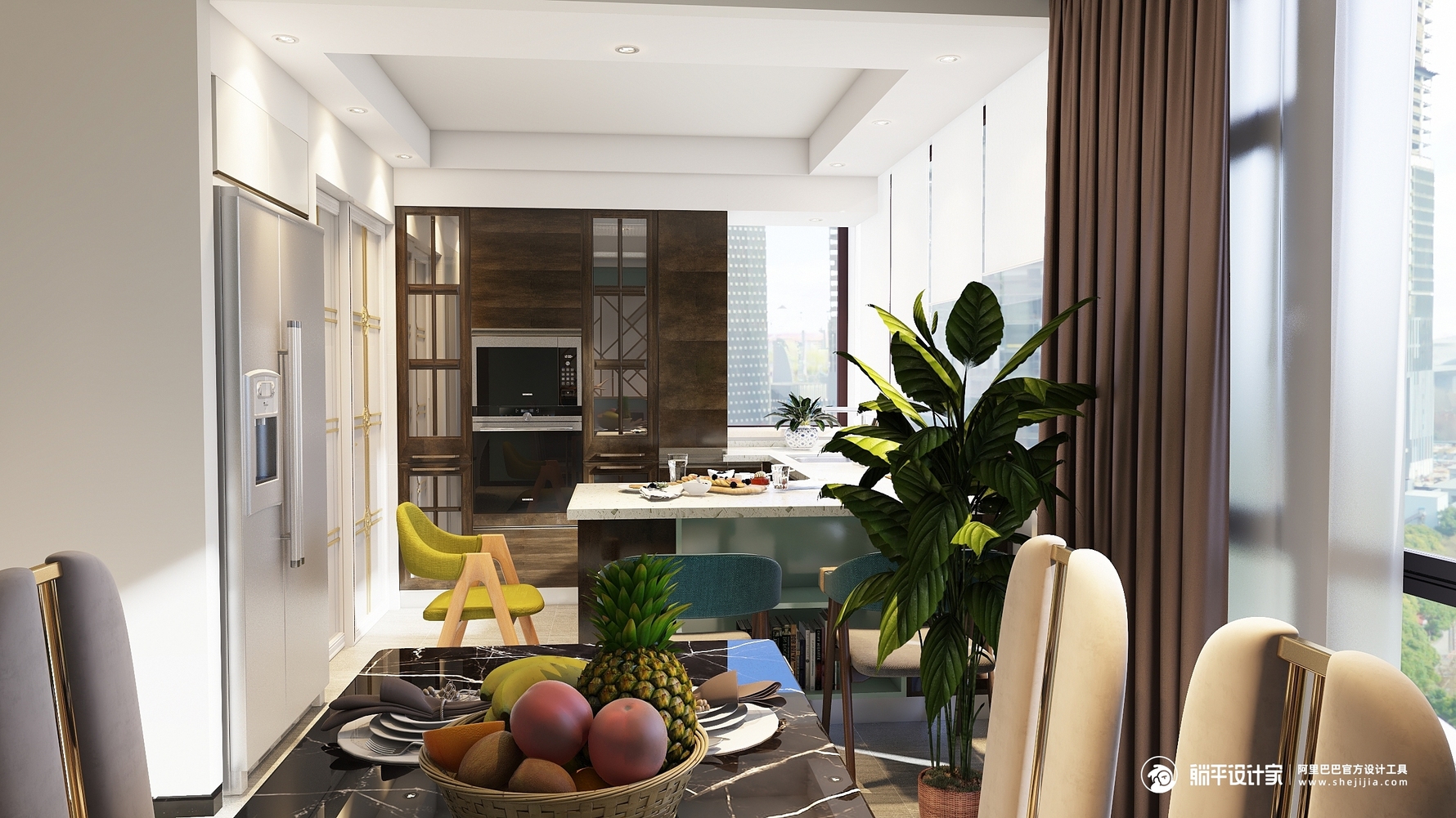 其它风格三室两厅装修设计效果图