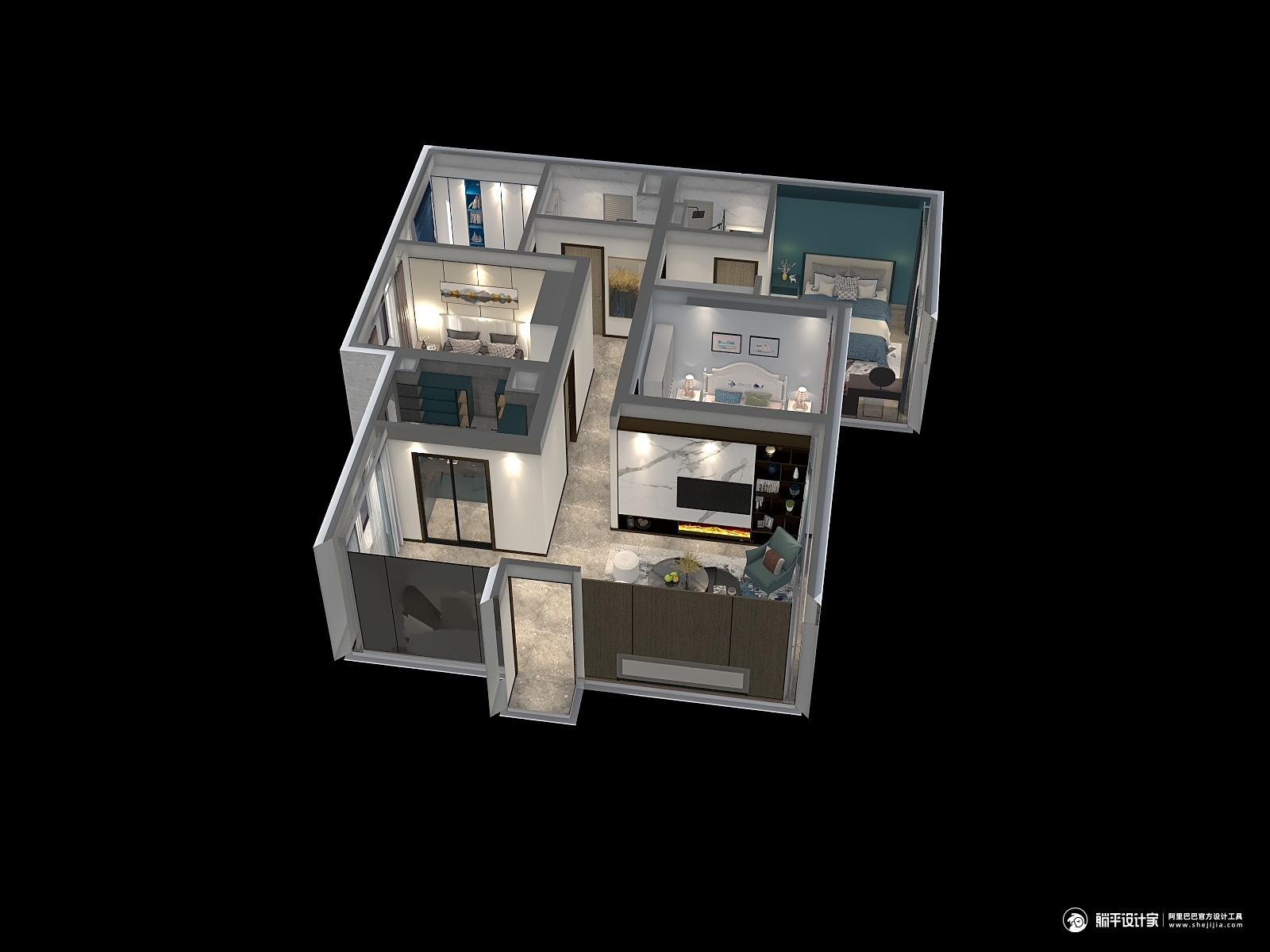 其它风格三室三厅装修设计效果图