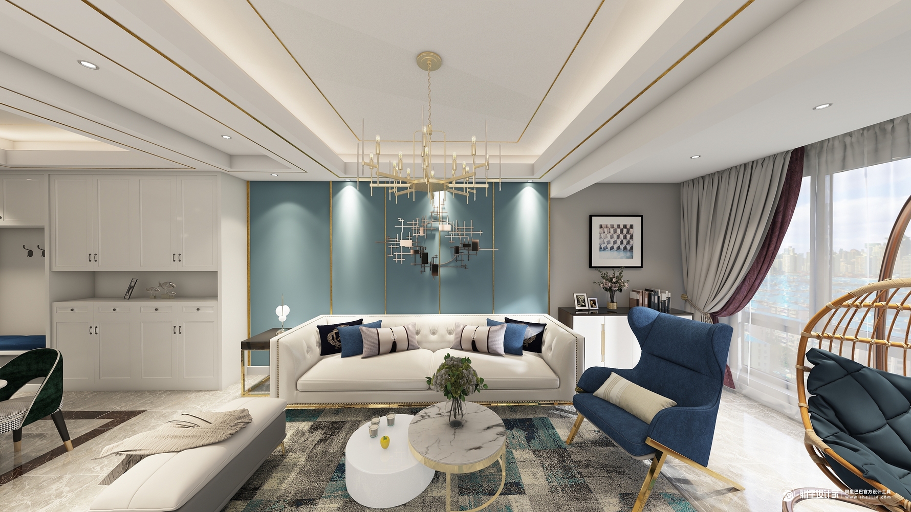 其它风格三室两厅装修设计效果图