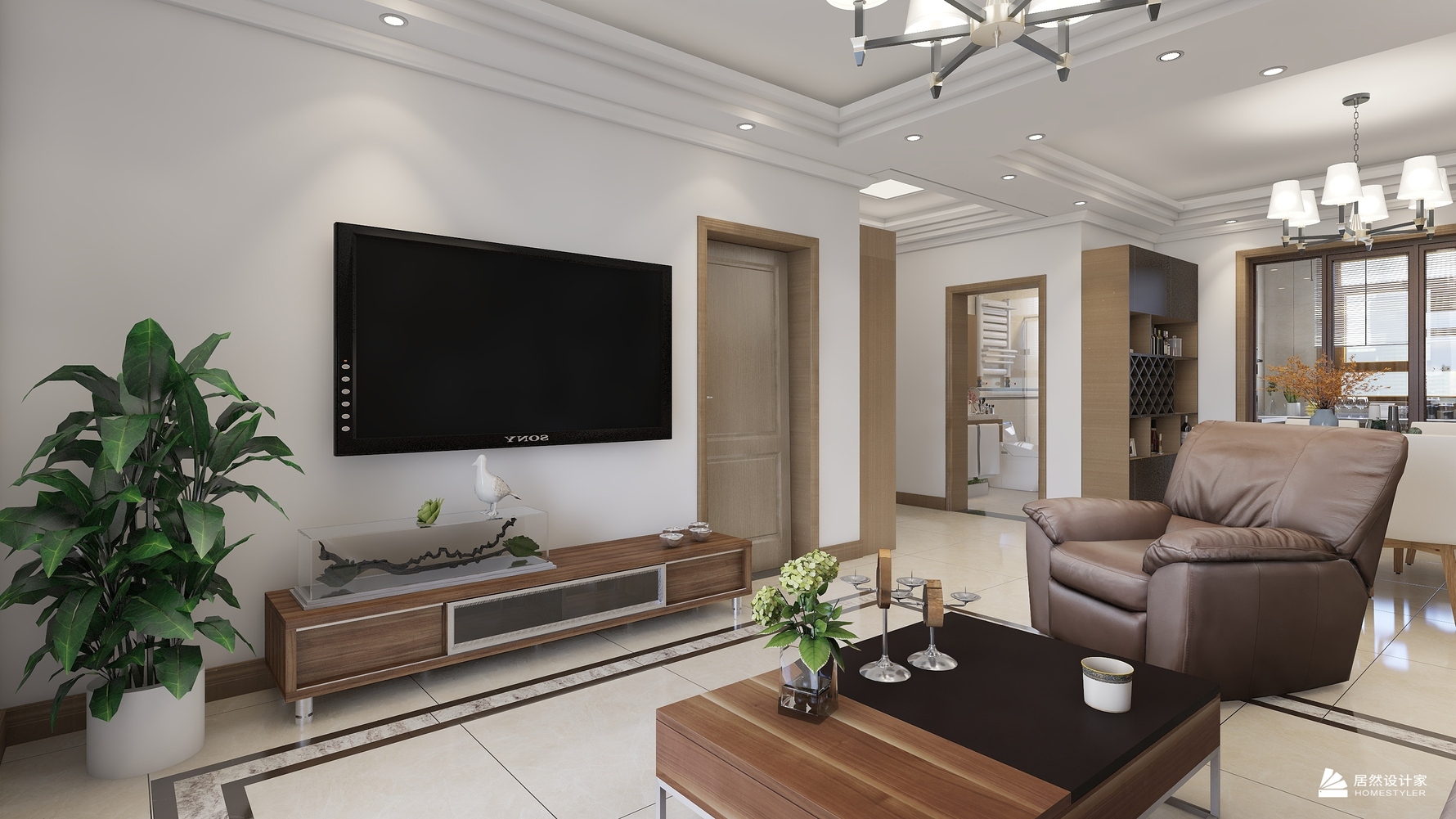 其它风格三室两厅装修设计效果图