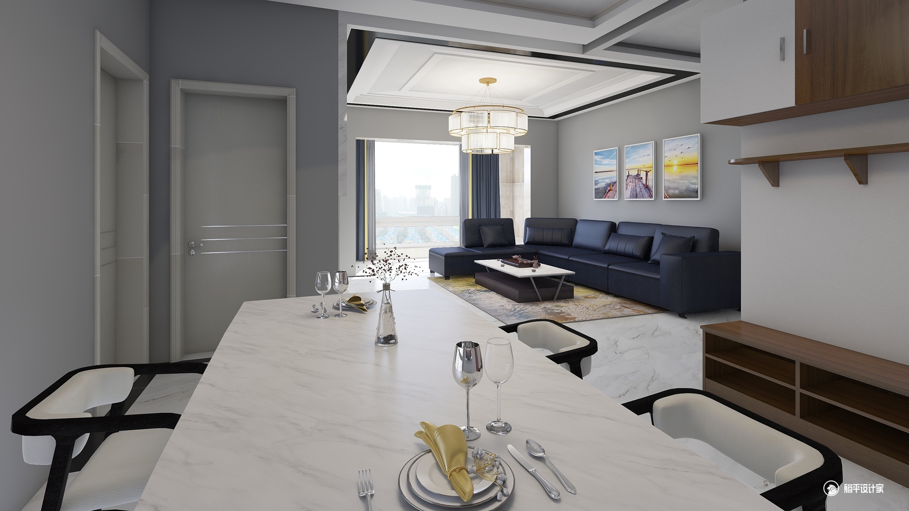 其它风格三室两厅装修设计效果图