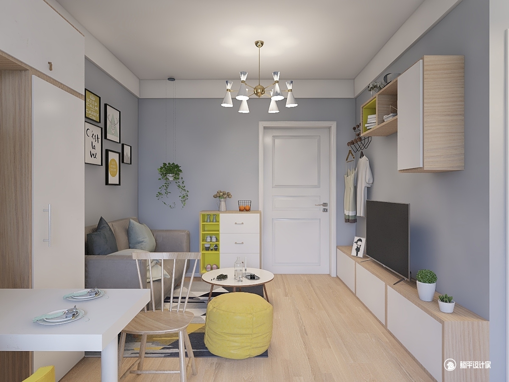 北欧风格一室一厅装修设计效果图