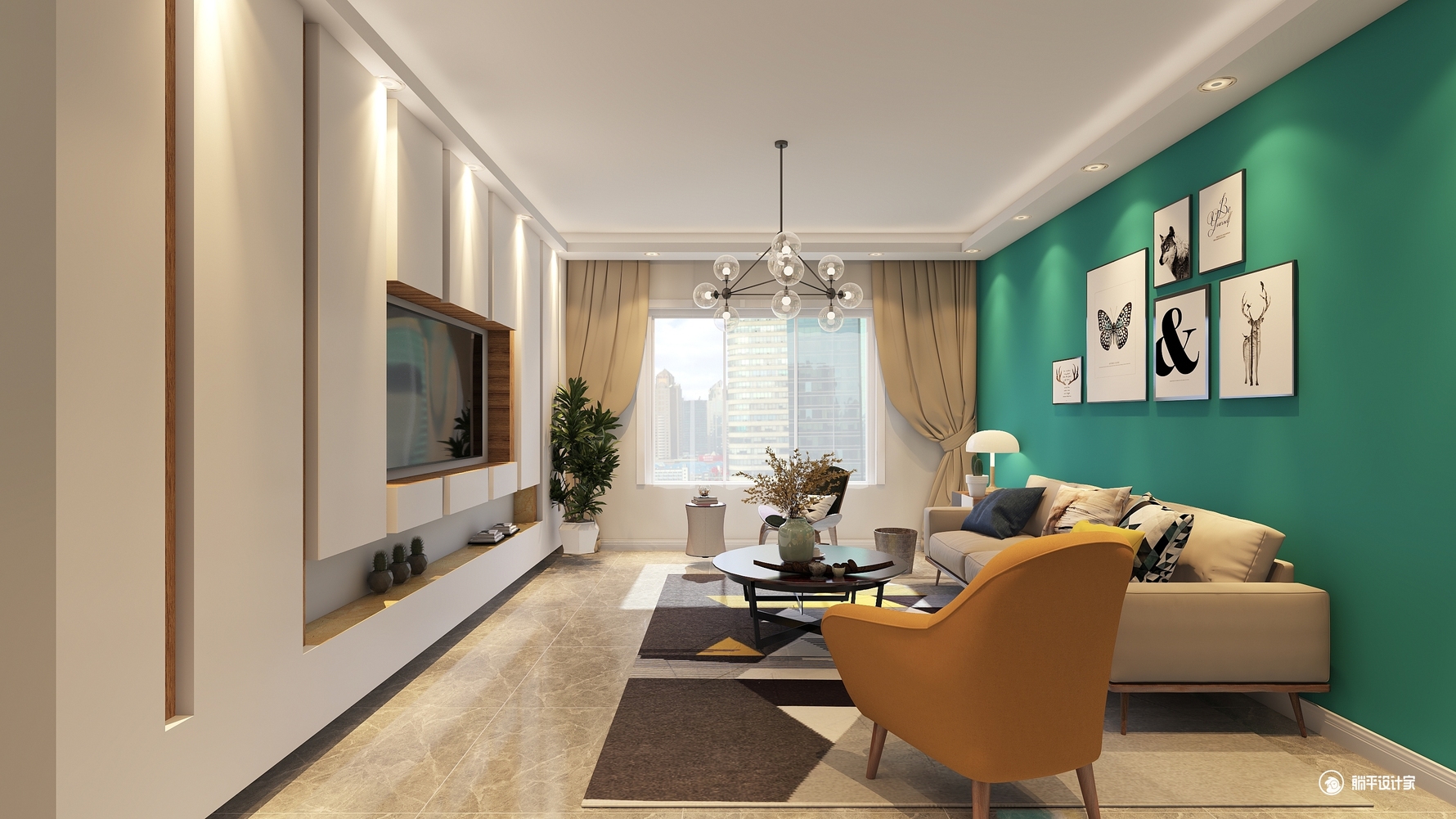 北欧风格三室两厅装修设计效果图