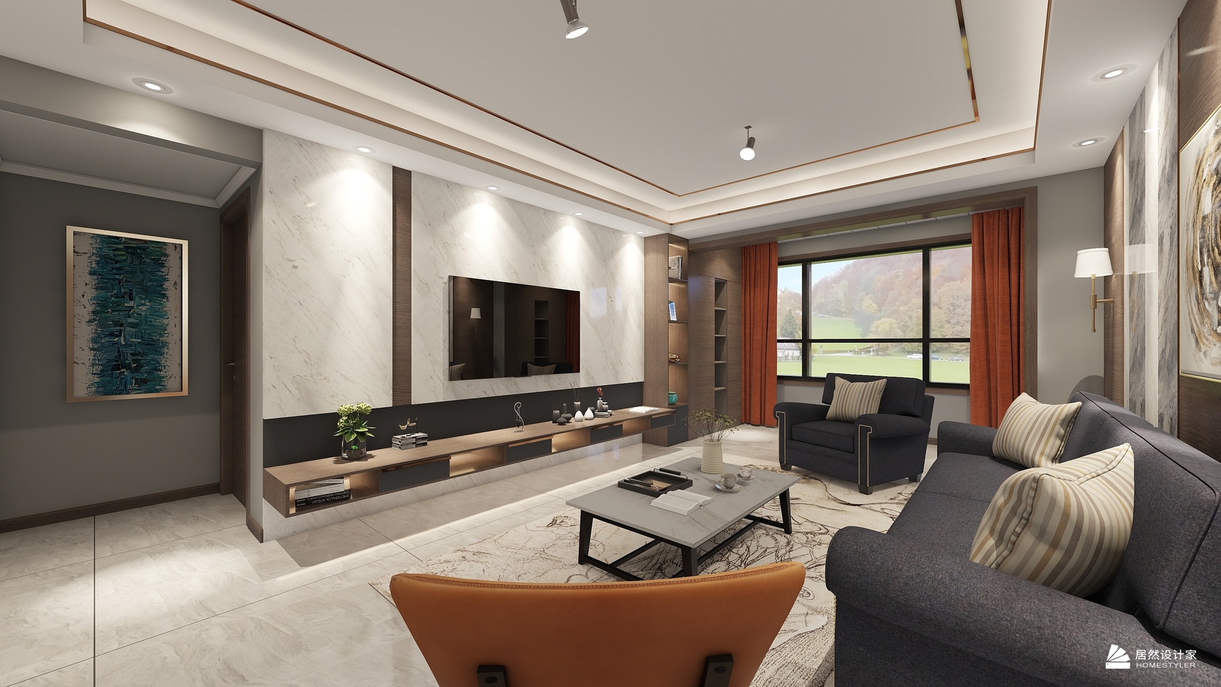 其它风格三室两厅装修设计效果图