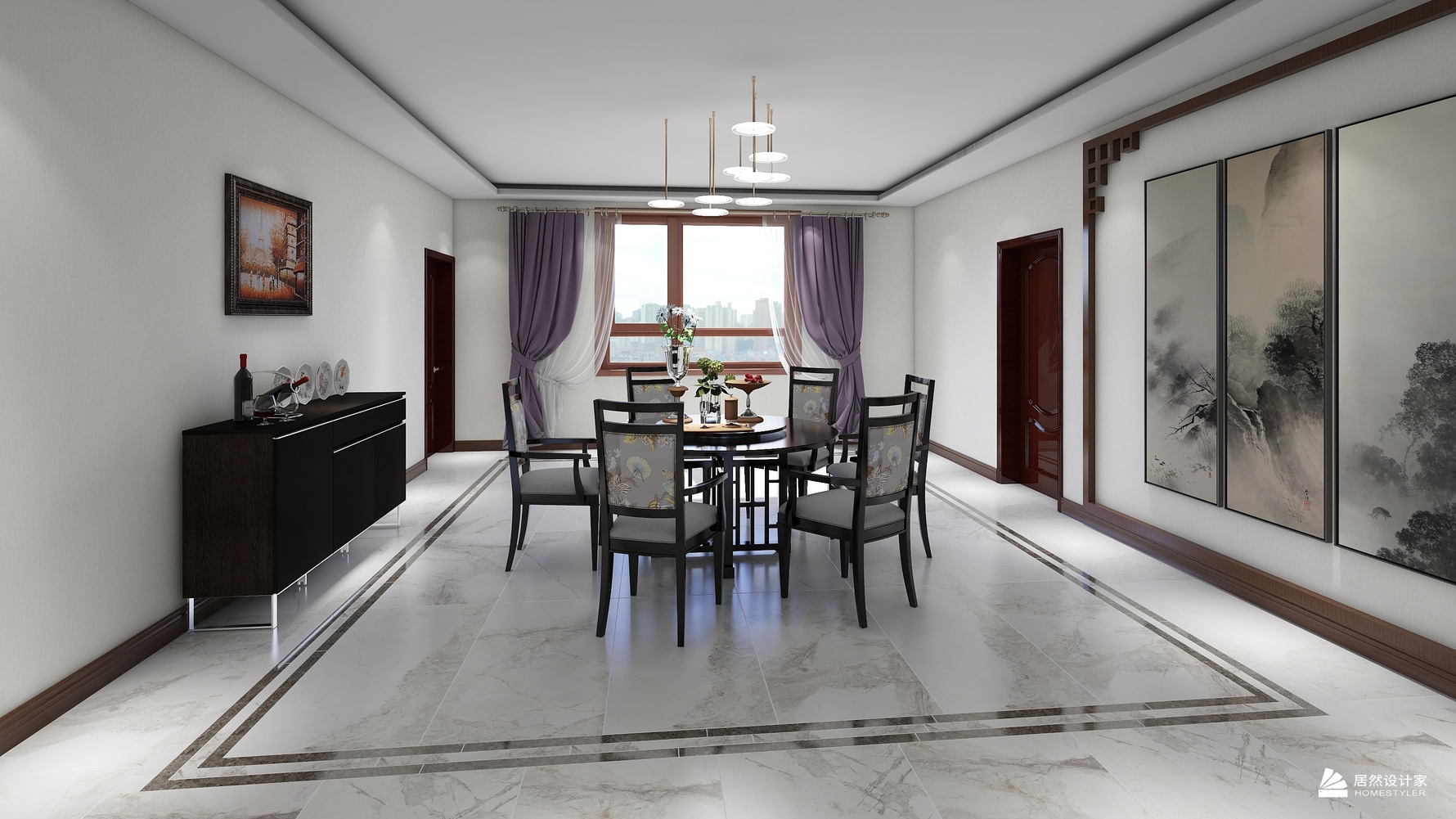 其它风格三室两厅装修设计效果图