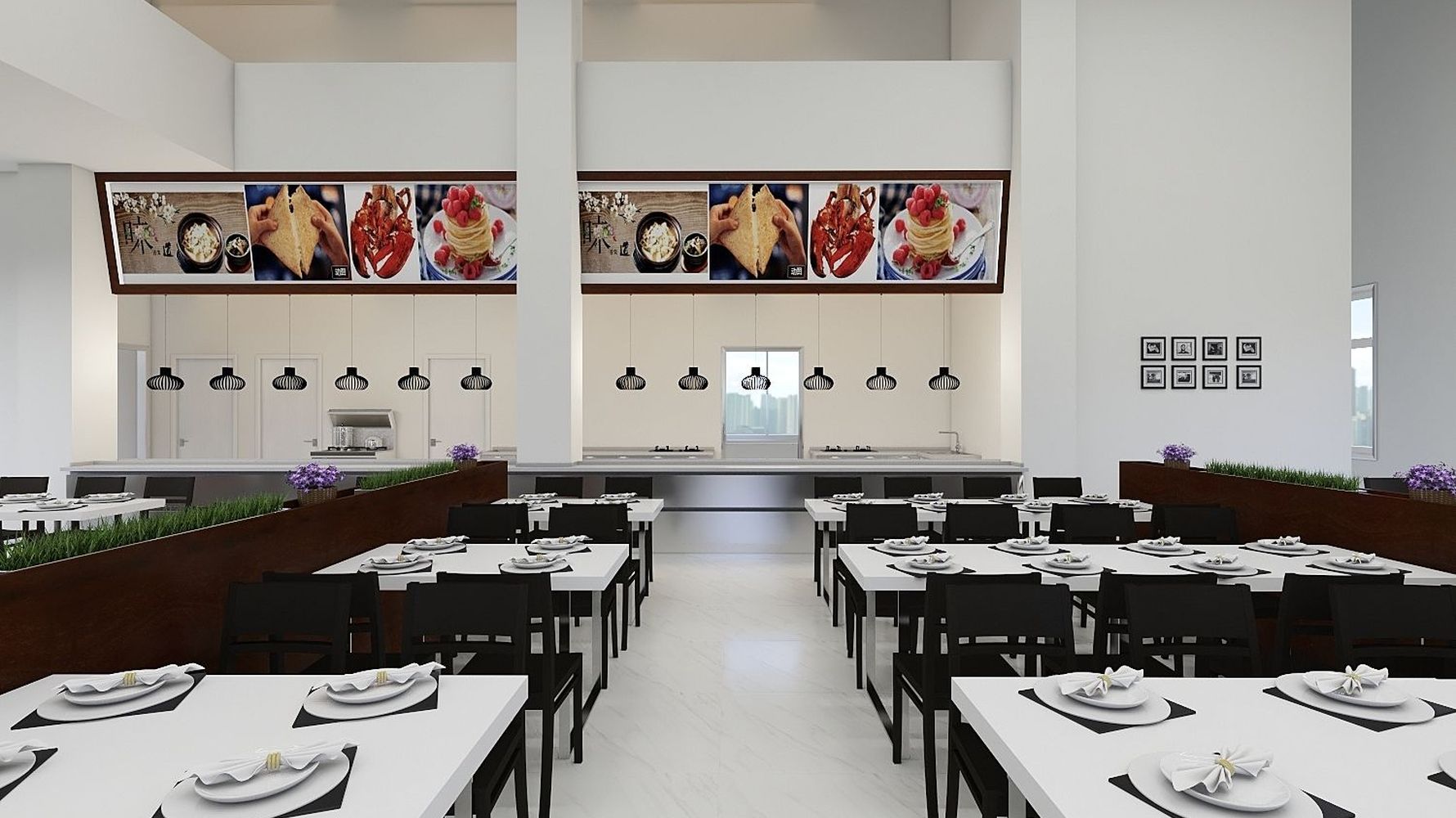 襄阳市某机关食堂 - 其它风格一室一厅装修效果图 - 刘京晶设计效果图