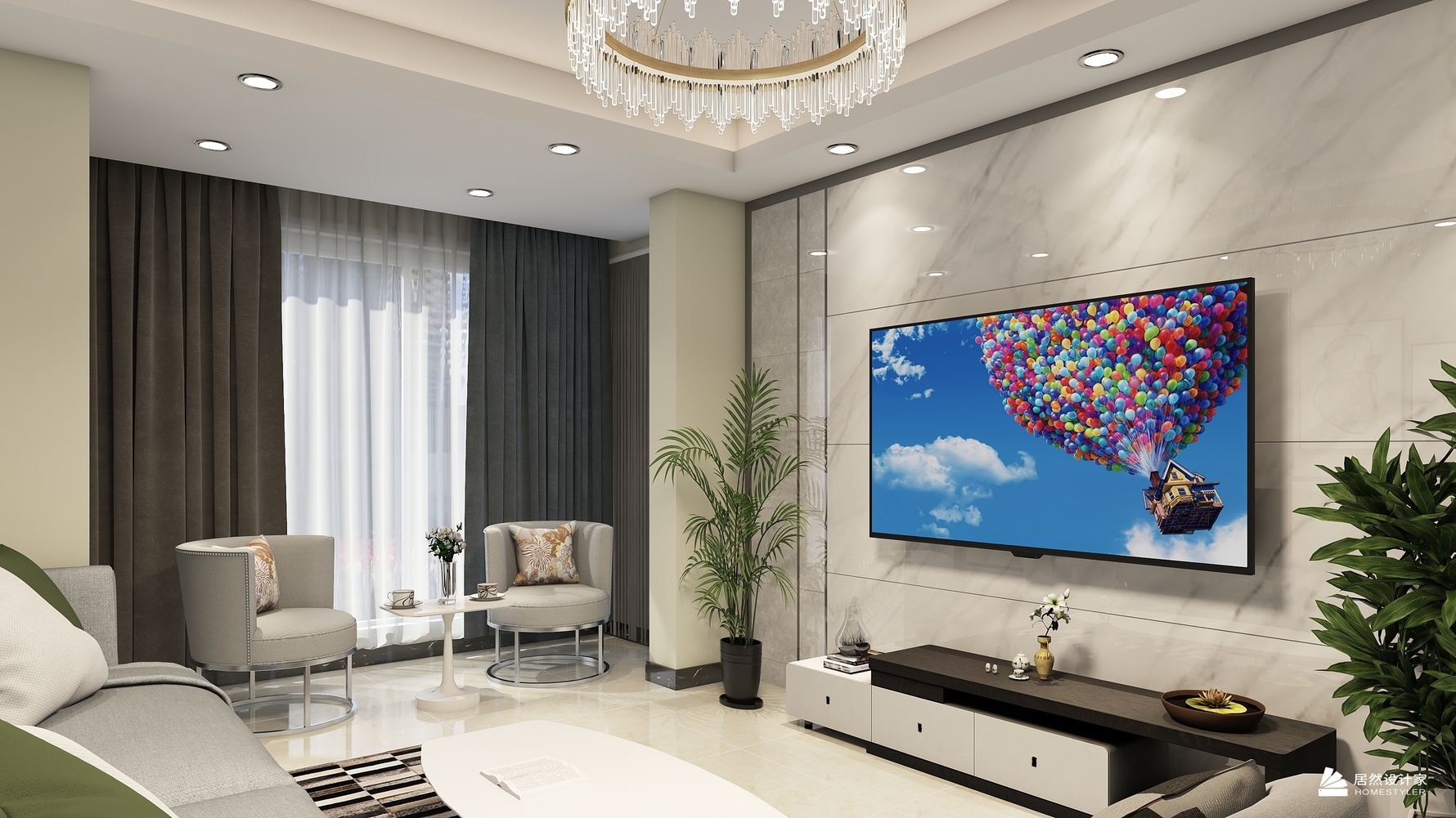 其它风格三室一厅装修设计效果图