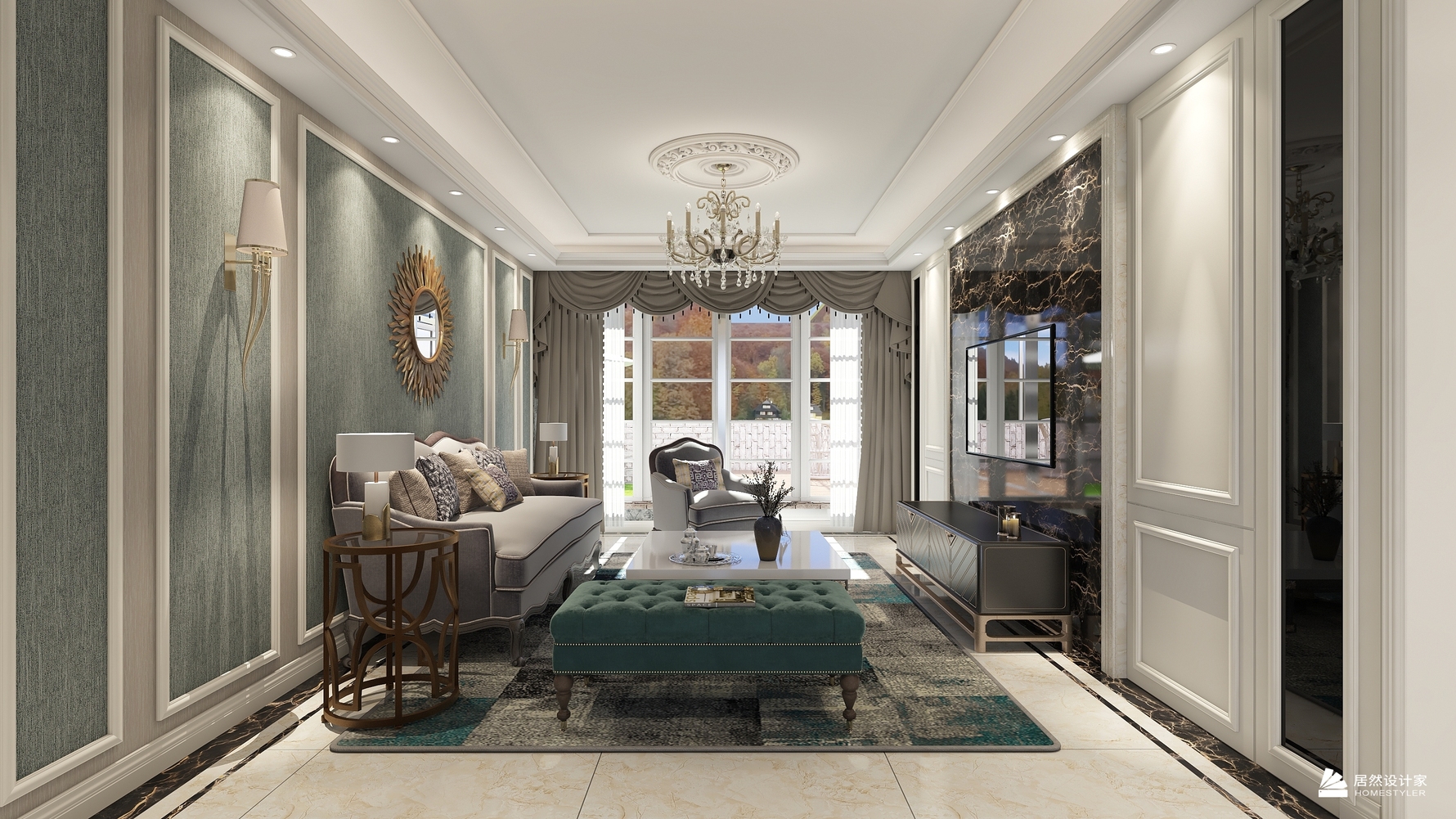 其它风格三室两厅装修设计效果图