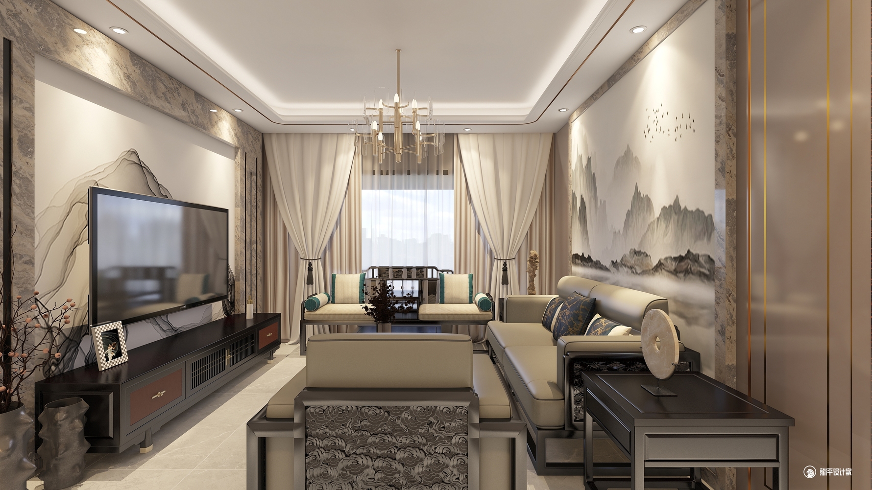 其它风格三室两厅装修设计效果图