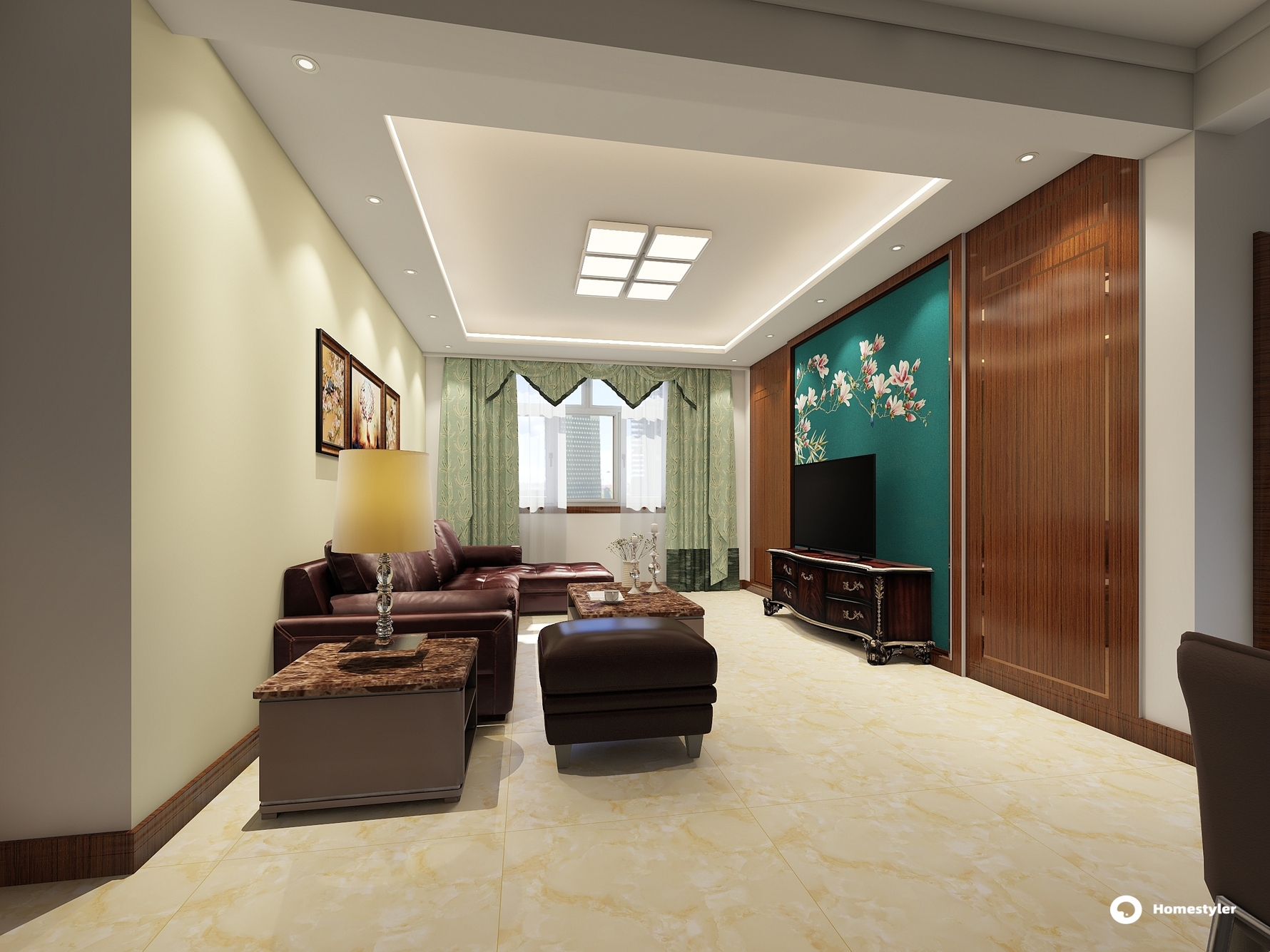 其它风格三室两厅装修设计效果图