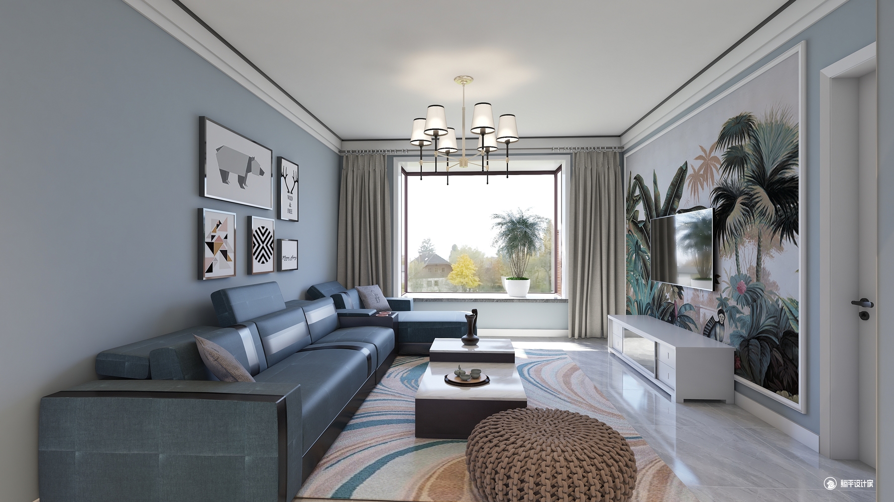 其它风格三室两厅装修设计效果图