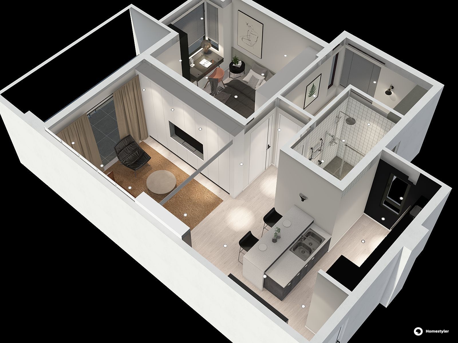 其它风格一室一厅装修设计效果图