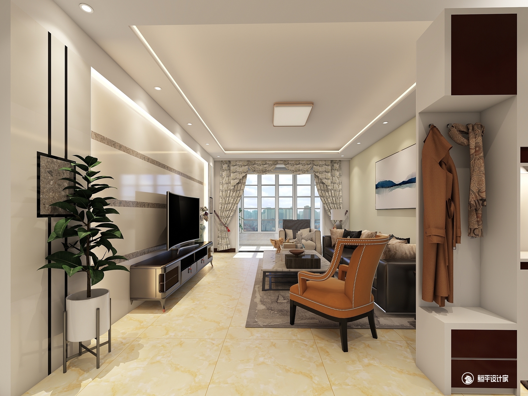 其它风格三室两厅装修设计效果图