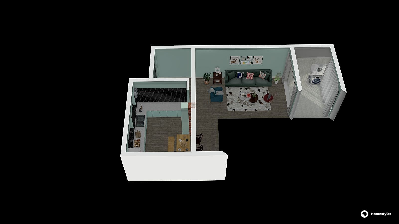 其它风格两室一厅装修设计效果图