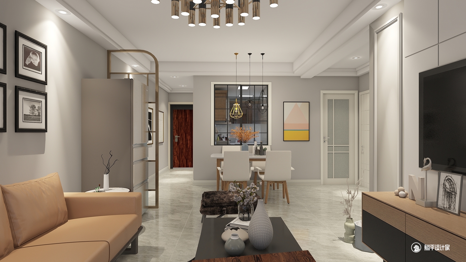 北欧风格三室两厅装修设计效果图