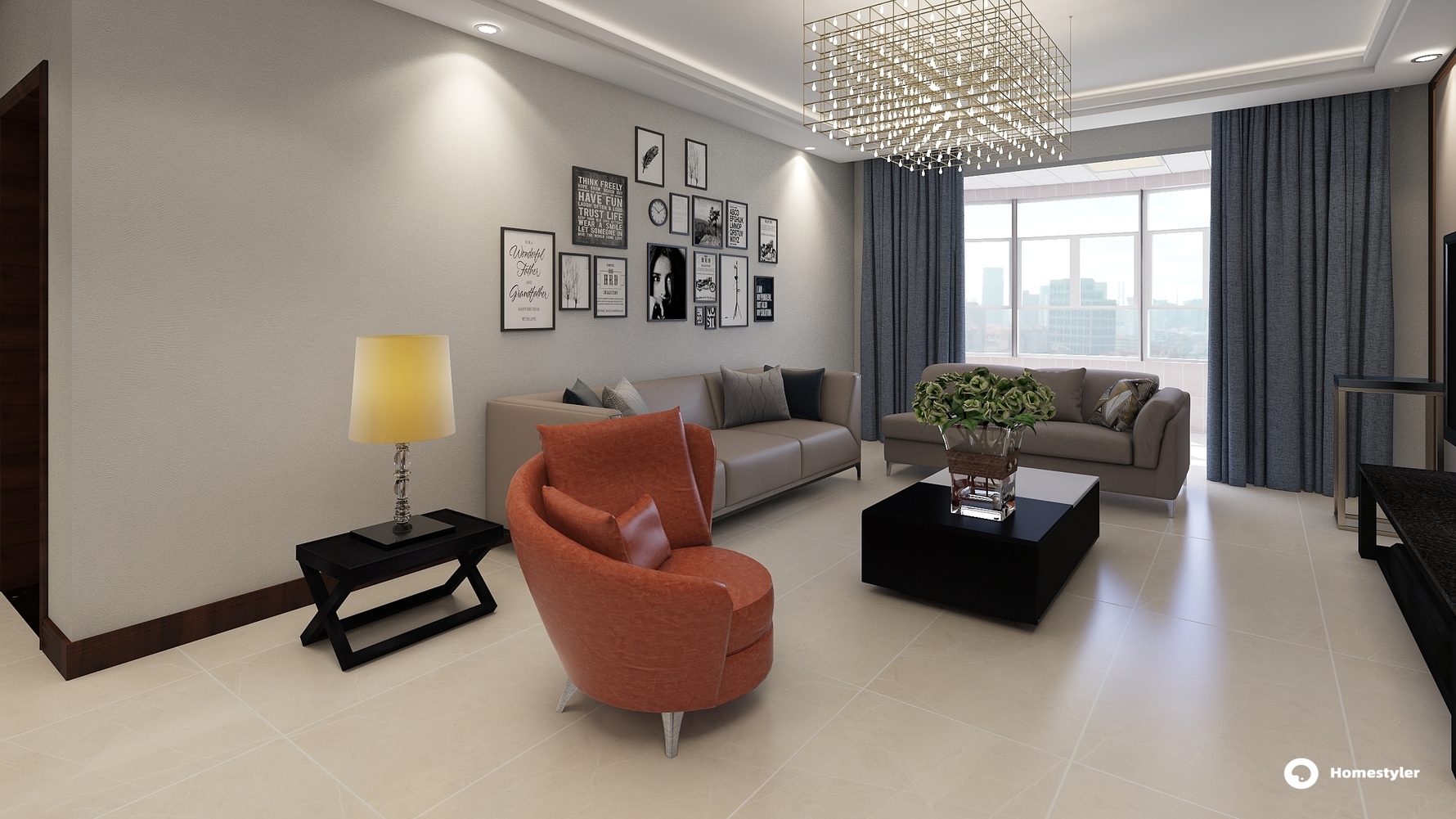 其它风格三室两厅装修设计效果图