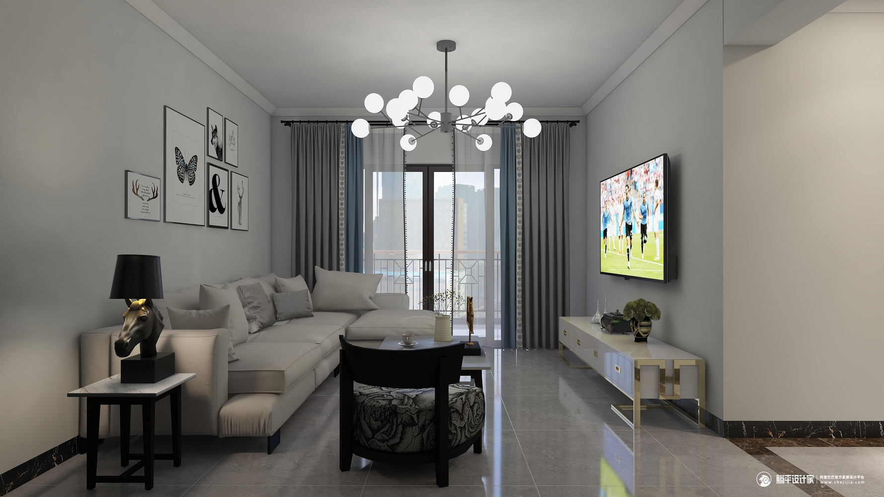 其它风格三室两厅装修设计效果图