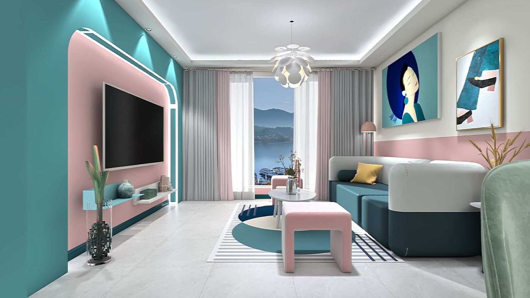 马卡龙 - 其它风格一室一厅装修效果图 - 韩霄设计效果图 - 每平每屋