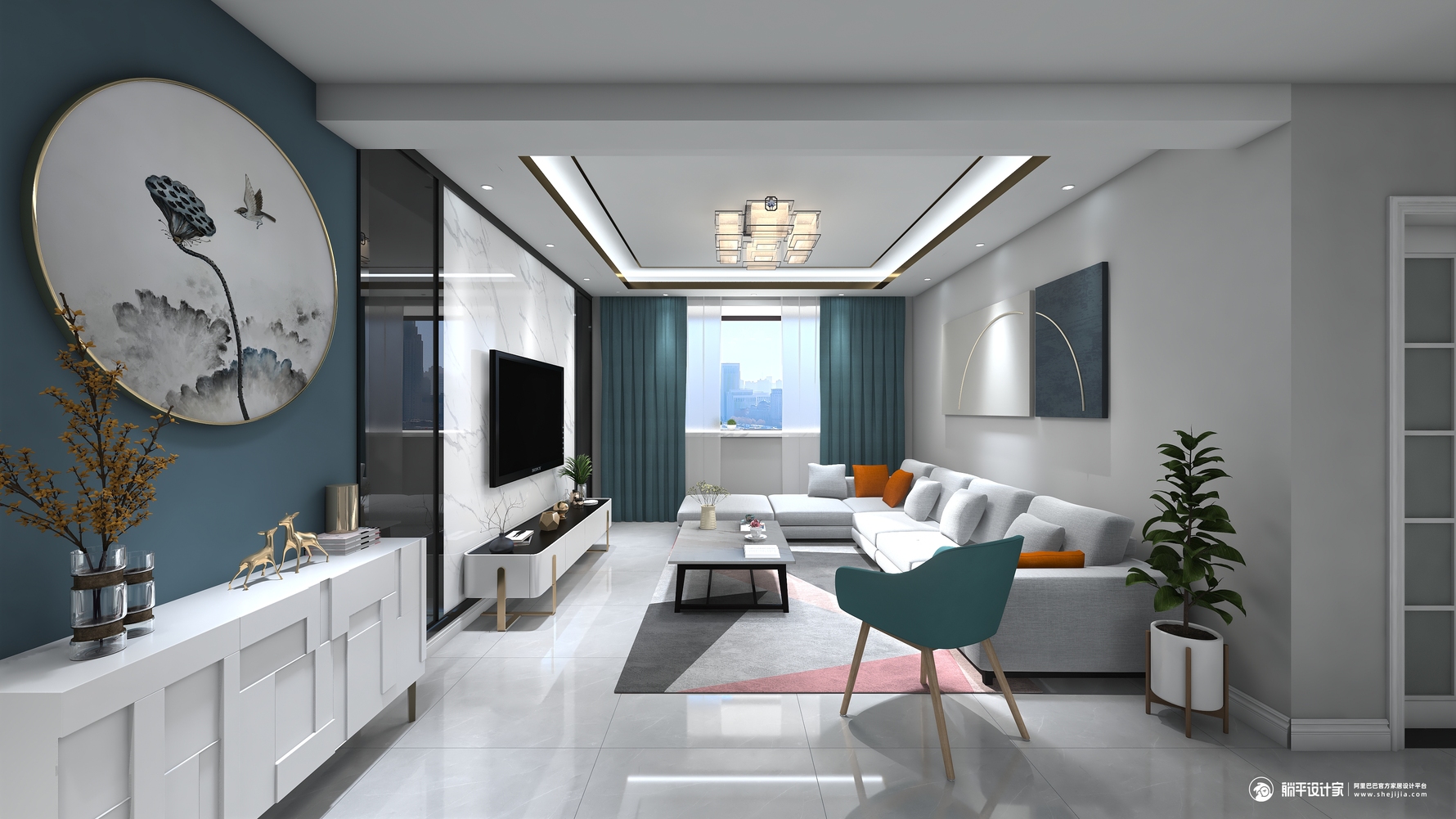 其它风格三室两厅装修设计效果图