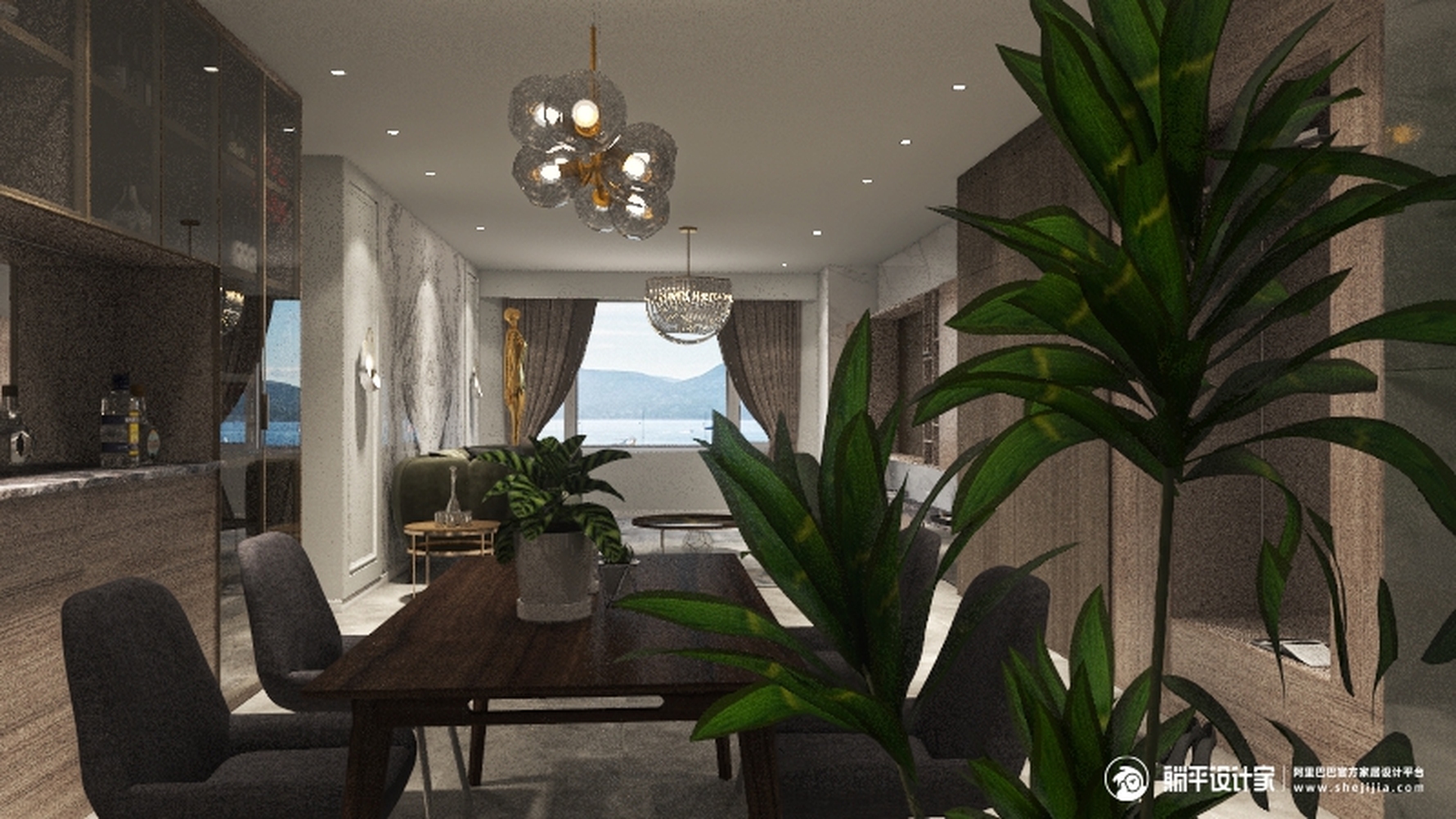 混搭风格三室一厅装修设计效果图