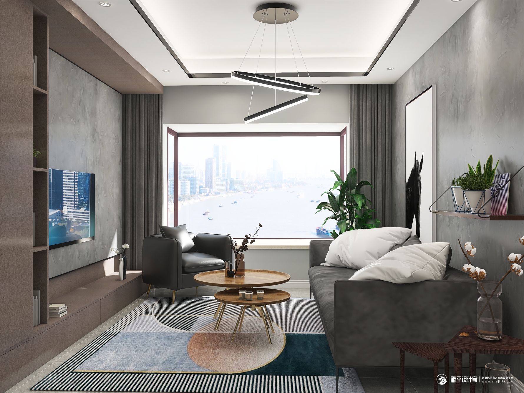 其它风格三室两厅装修设计效果图