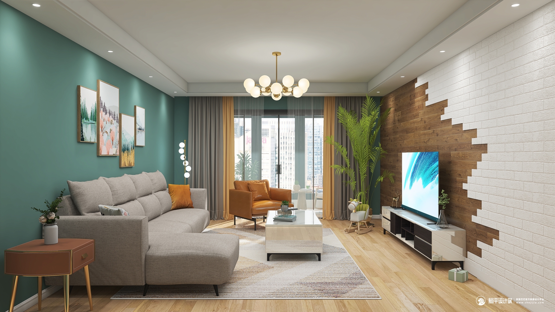 北欧风格三室两厅装修设计效果图