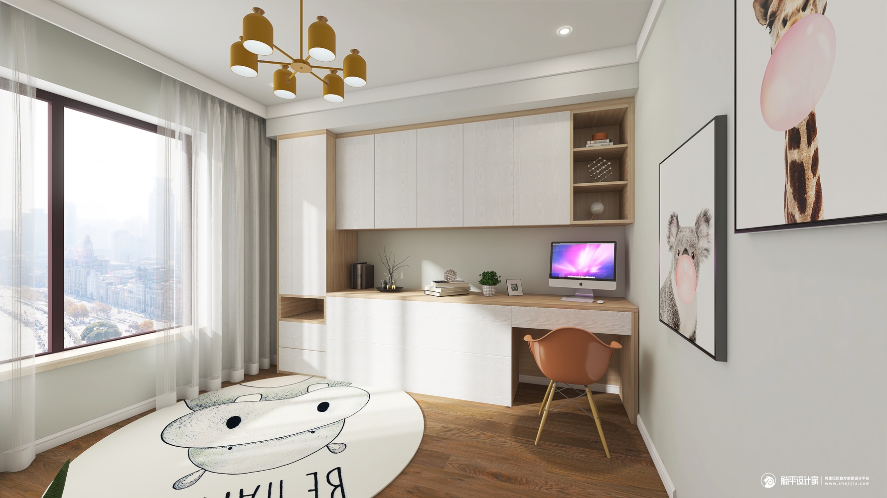 索菲亚定制-春风十里 - 现代风格三室两厅装修效果图 - 何娟设计效果