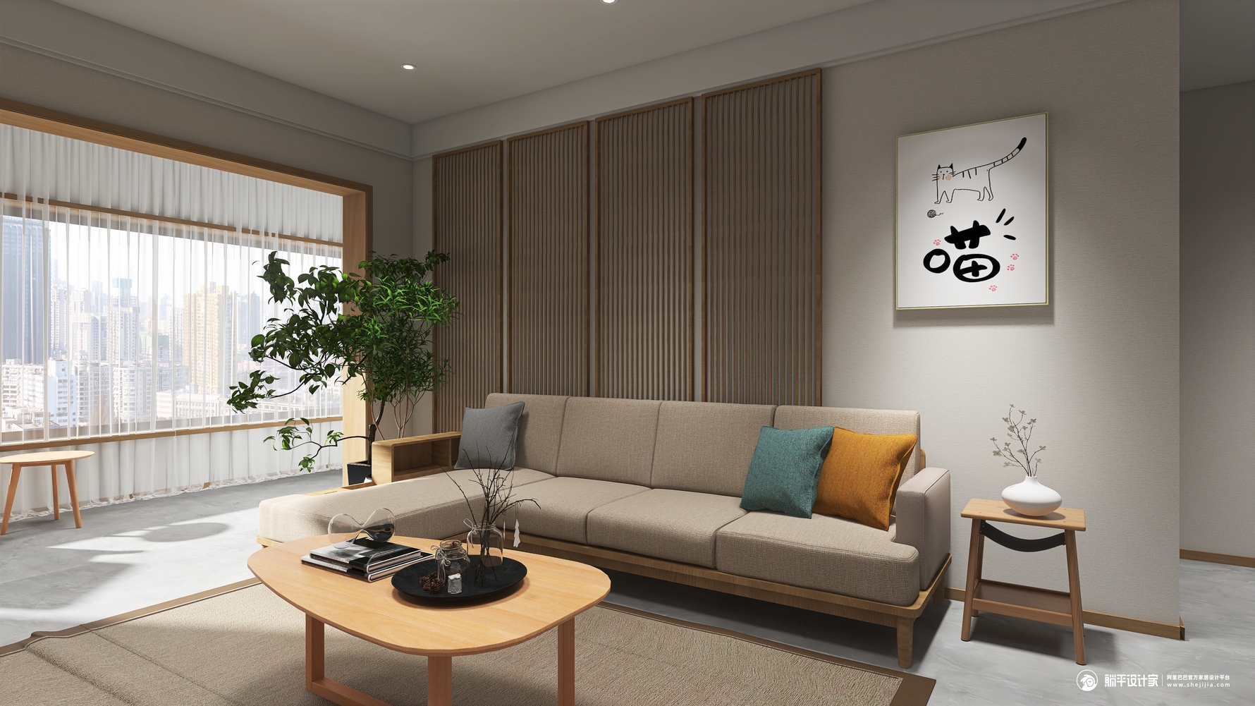 tata木门 现代日式 - 日式风格四室一厅装修效果图 - 于蓝俪设计效果