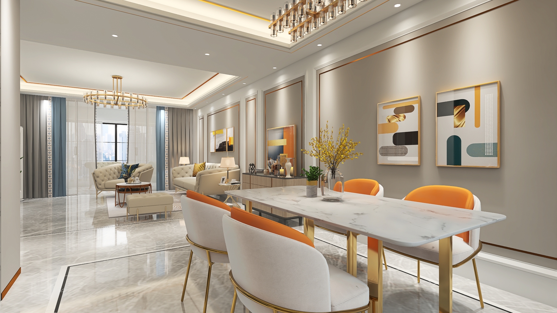 新古典风格装修设计效果图