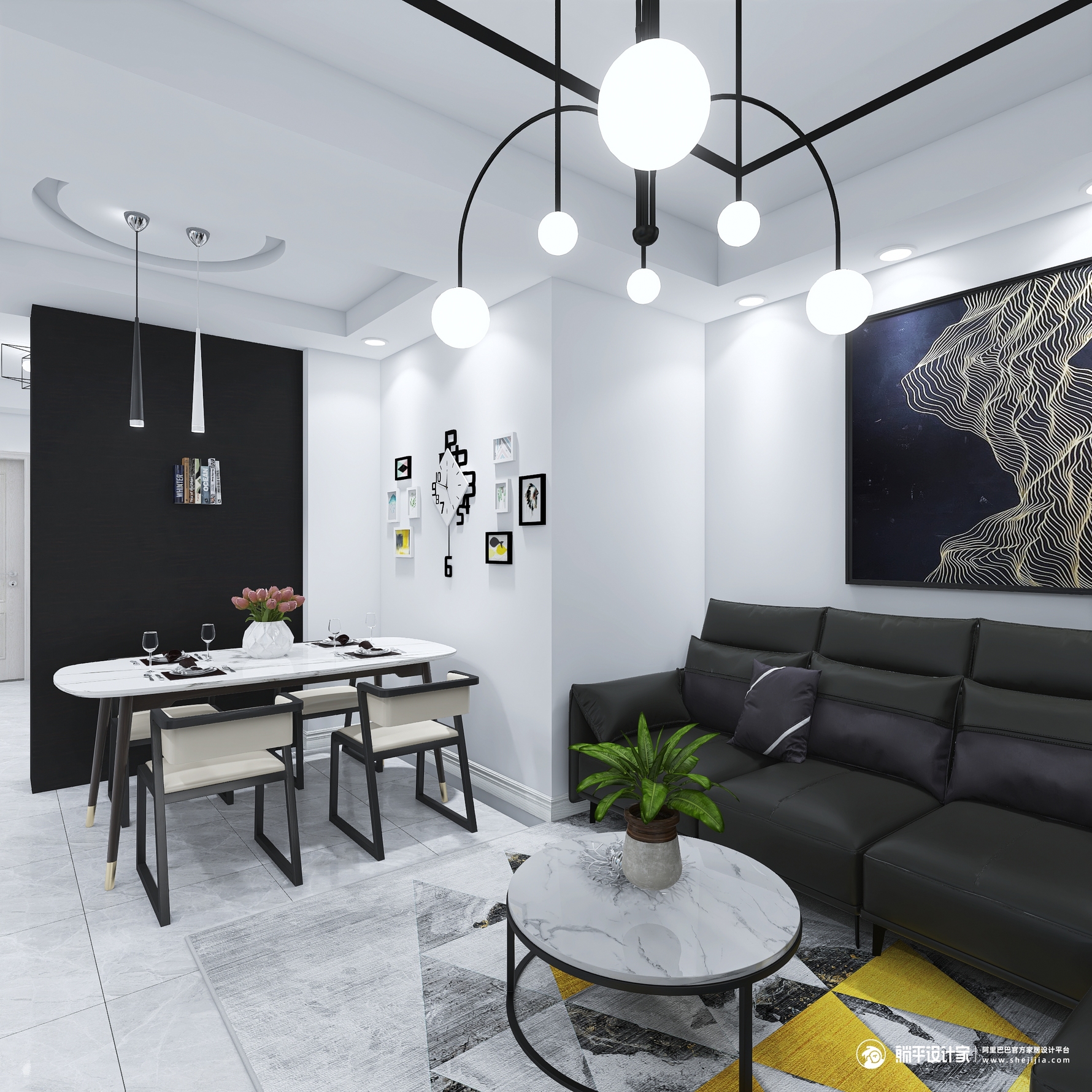 北欧风格三室两厅装修设计效果图