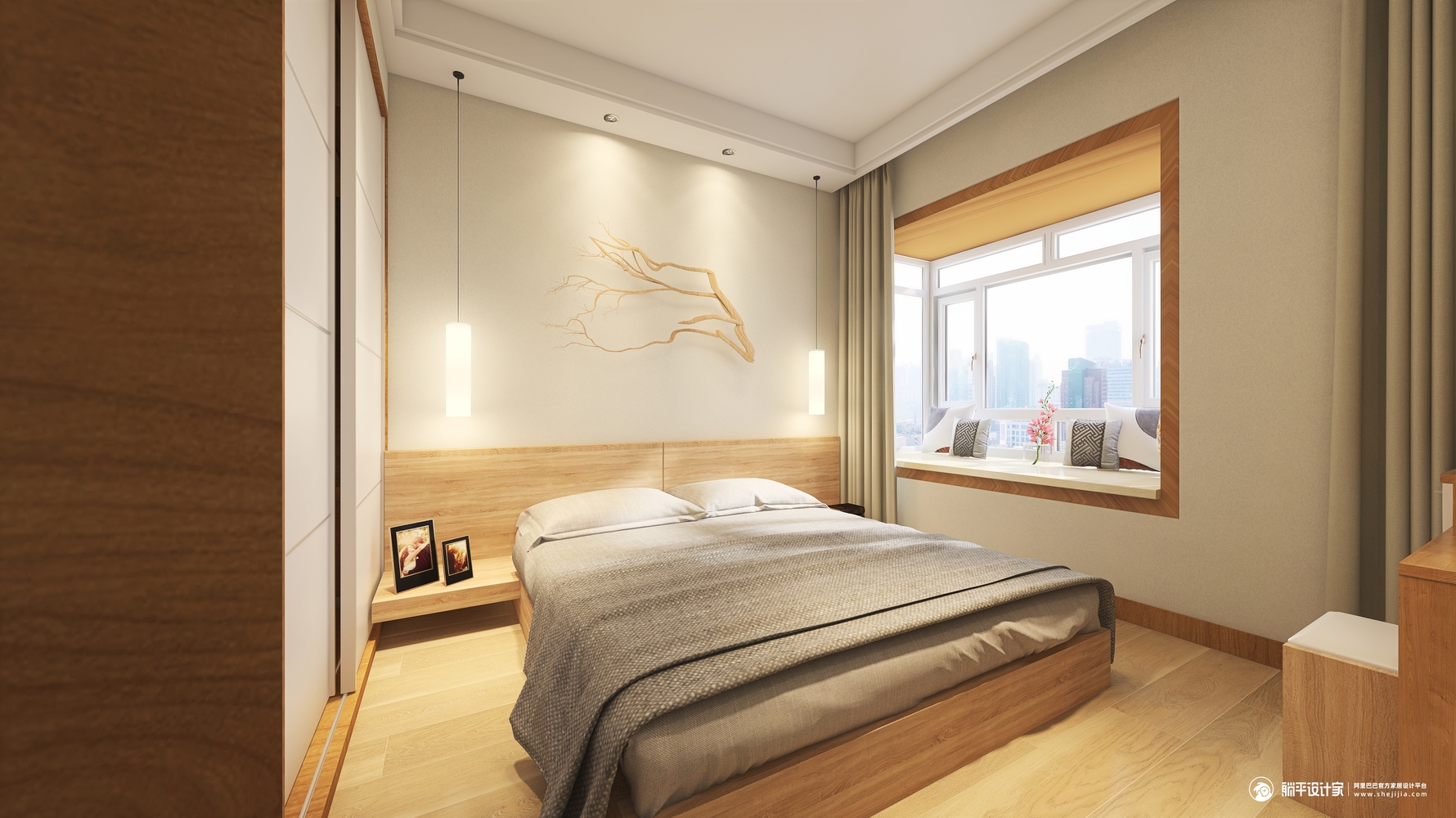 日式风格主卧装修设计效果图