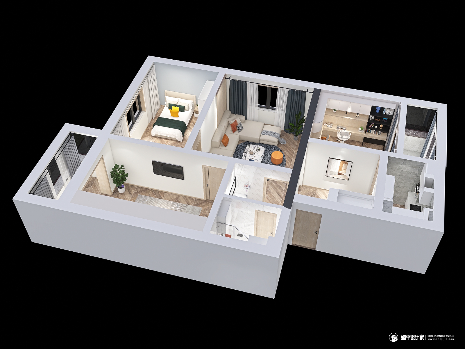 其它风格两室两厅装修设计效果图