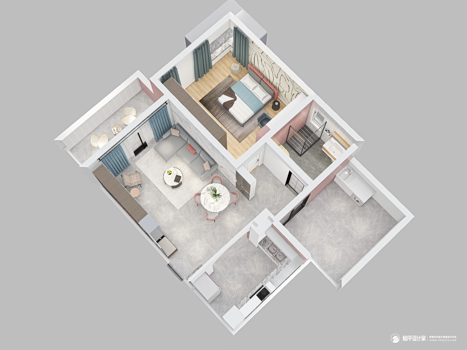 北欧风格一室一厅装修设计效果图