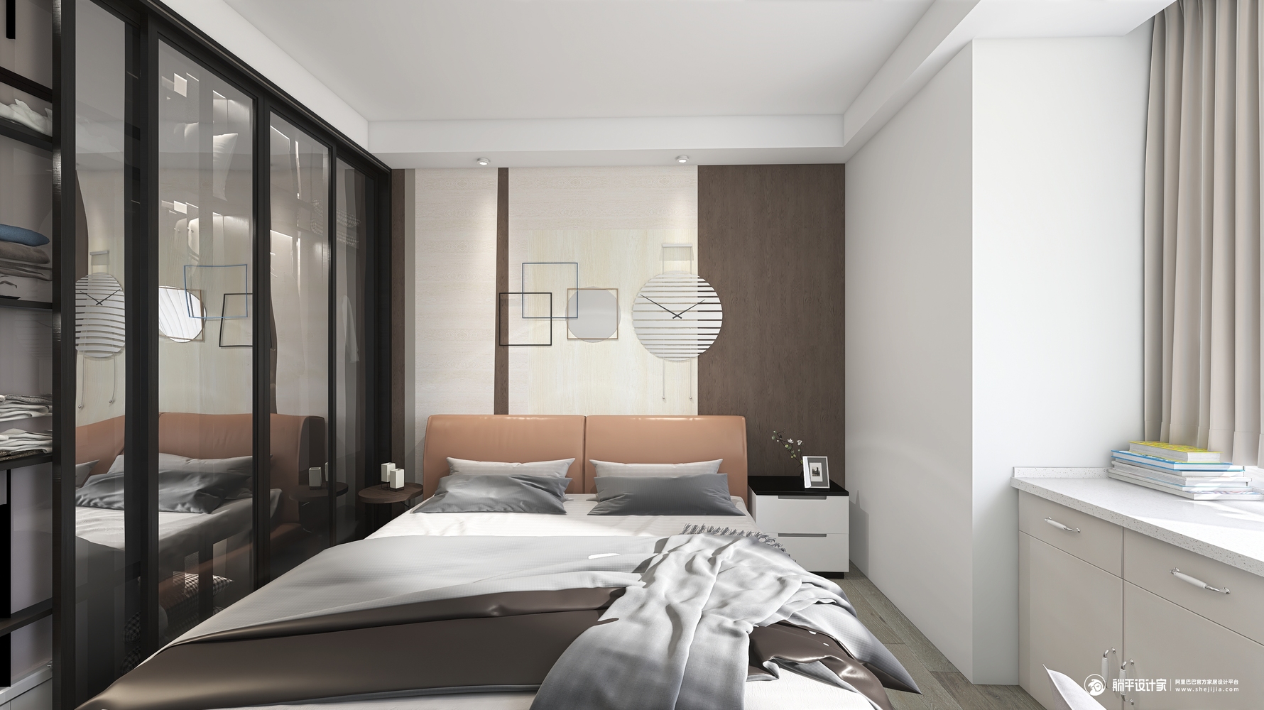 现代风格主卧装修设计效果图