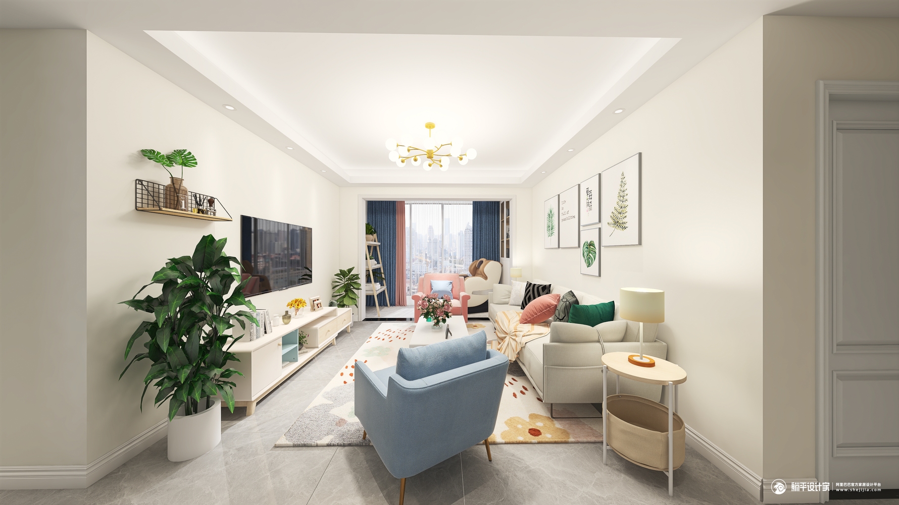 北欧风格三室三厅装修设计效果图