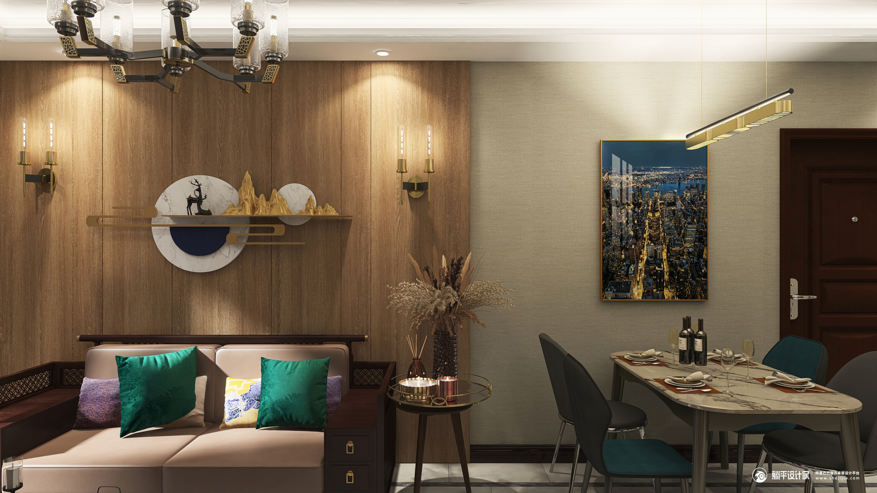 其它风格三室两厅装修设计效果图