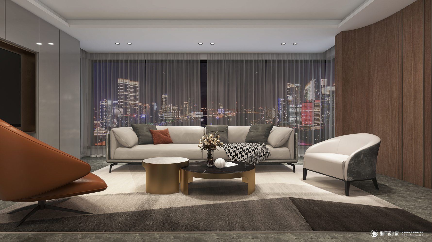 现代风格客餐厅装修设计效果图