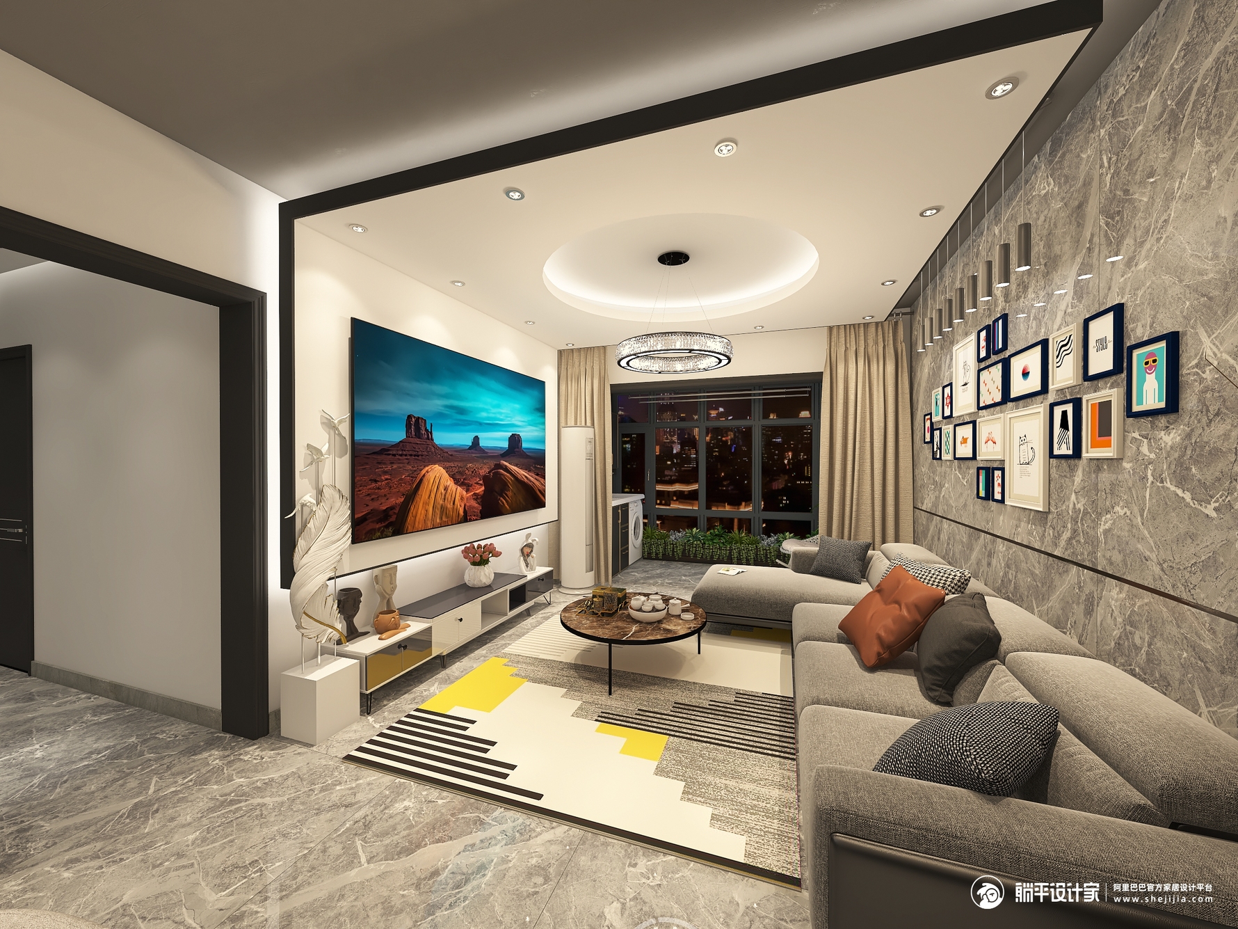 其它风格三室两厅装修设计效果图