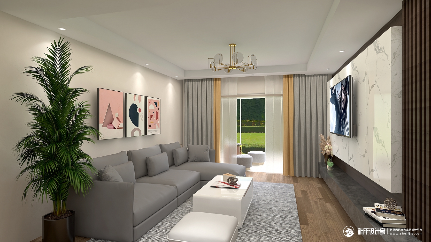 其它风格三室两厅装修设计效果图