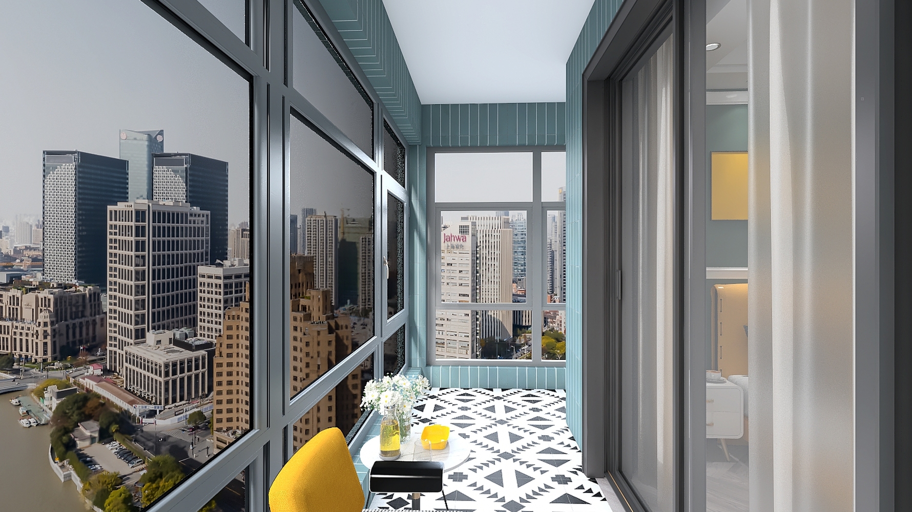 美式风格阳台装修设计效果图